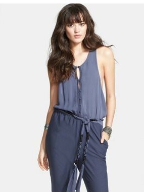 Free People angelica slate jumpsuit
Silky soft 
Beautiful like new 
NO BELT
